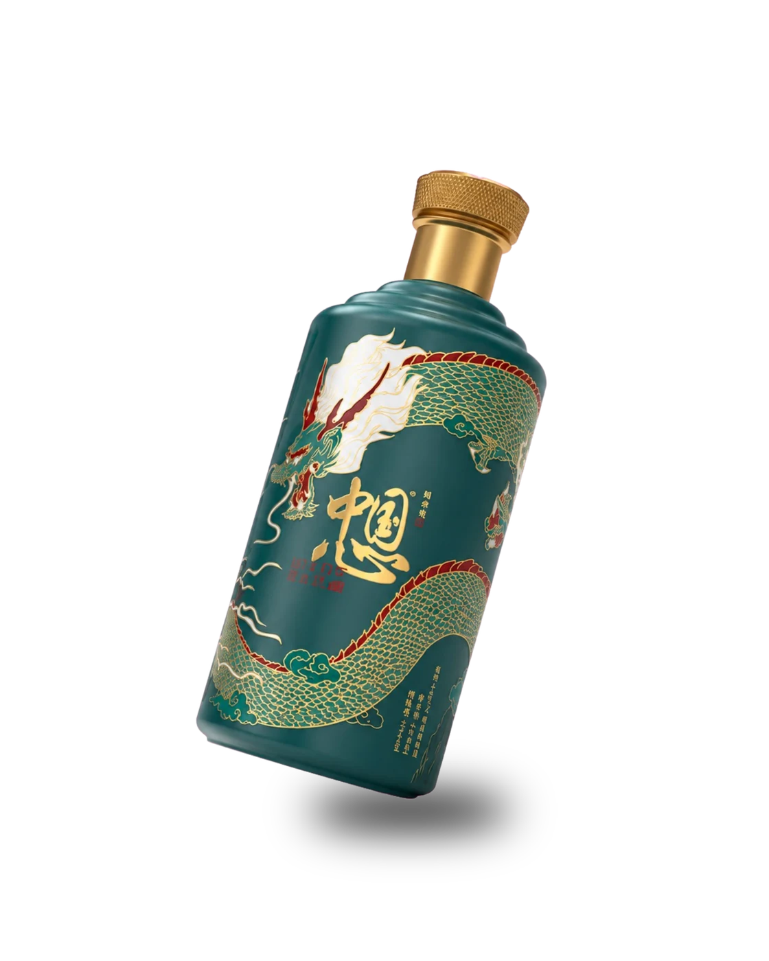 Bottiglia di Baijiu Zhong Guo Xin con decorazione a dragone